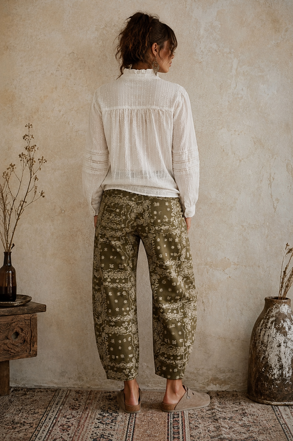 Bandana Barrel Jeans - Khaki