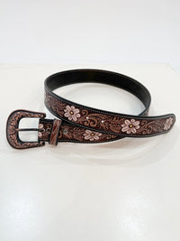 Ivory leather tool belt side and back detail - Cienna Designs