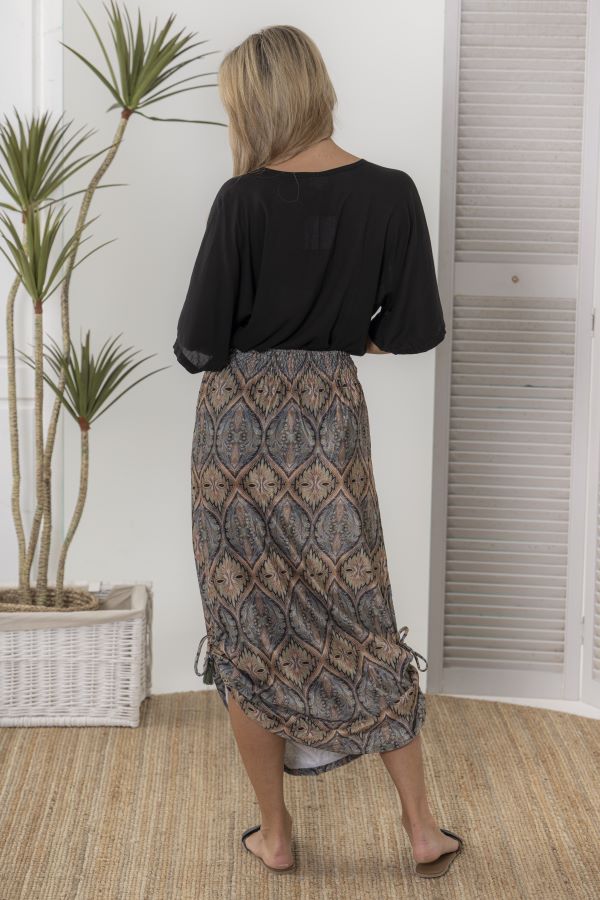 Velvet Skirt Long - Khaki