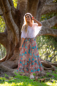 Blush maxi skirt