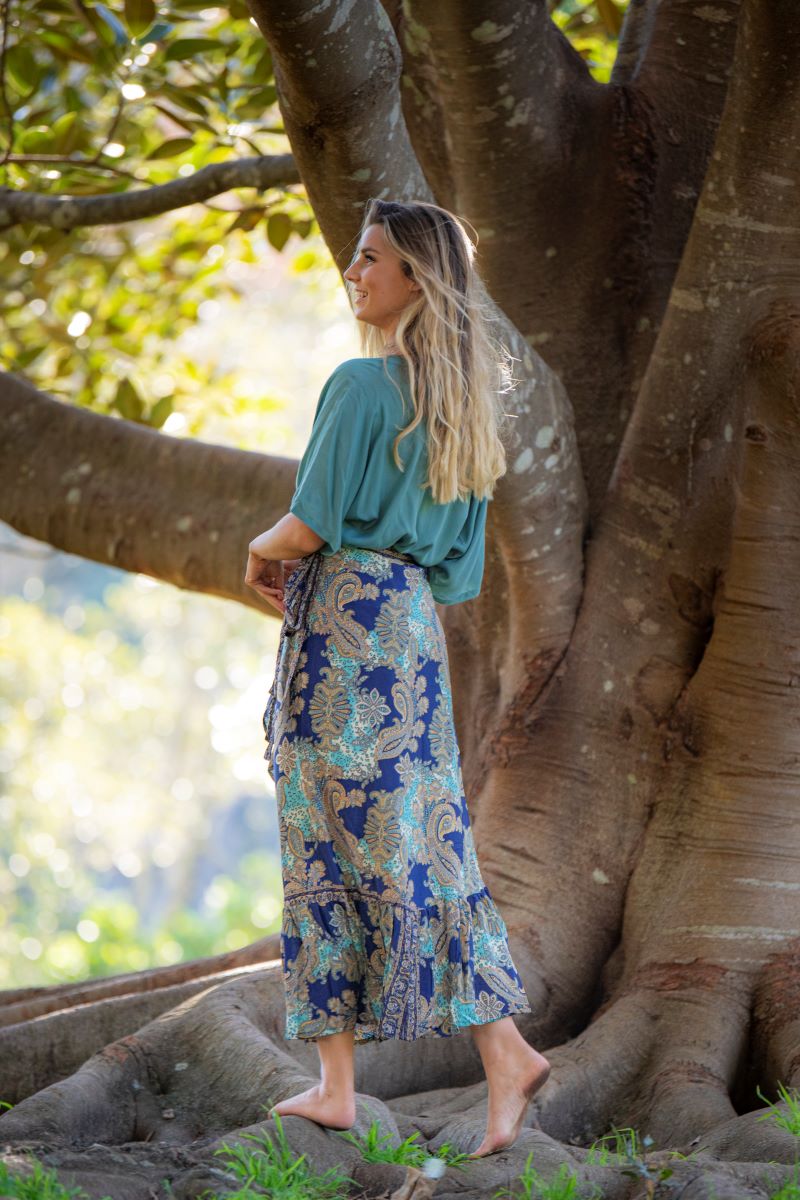 Mahala Wrap Skirt - Ocean