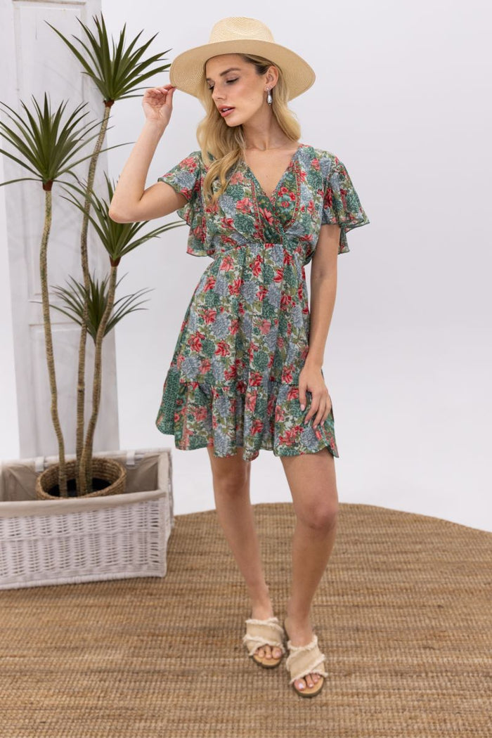 Mele Short Sleeve Midi Dress