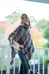 Mix Roll Neck Poncho