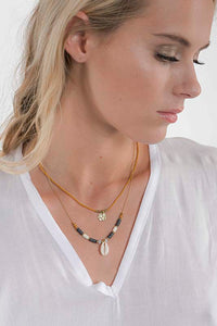 Navy shell necklace