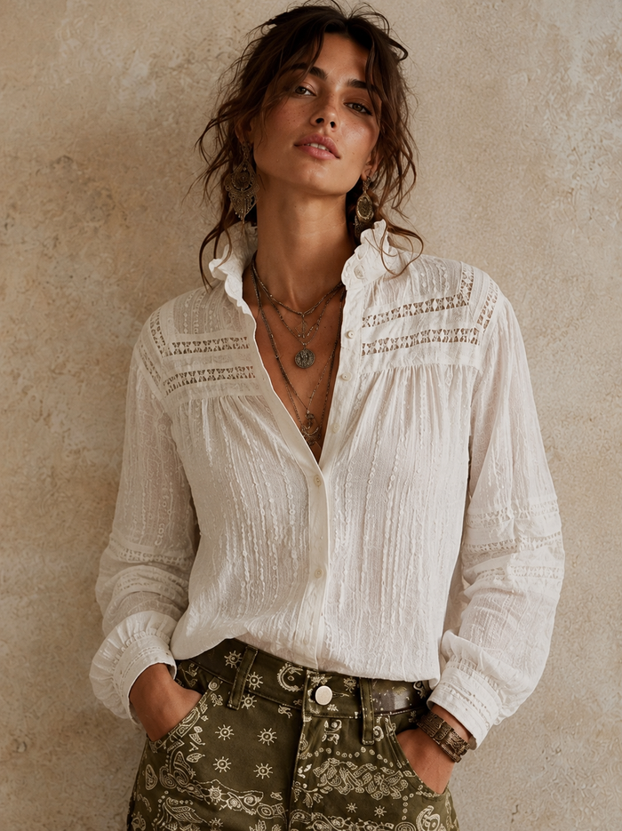 Nellie Blouse - Vintage White
