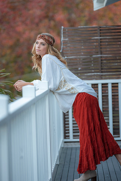 Rust maxi skirt online