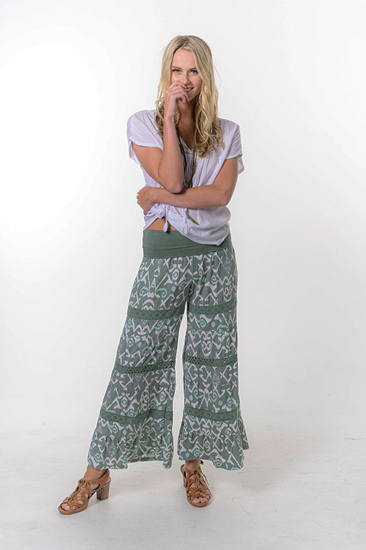 Green Wide Leg Pants