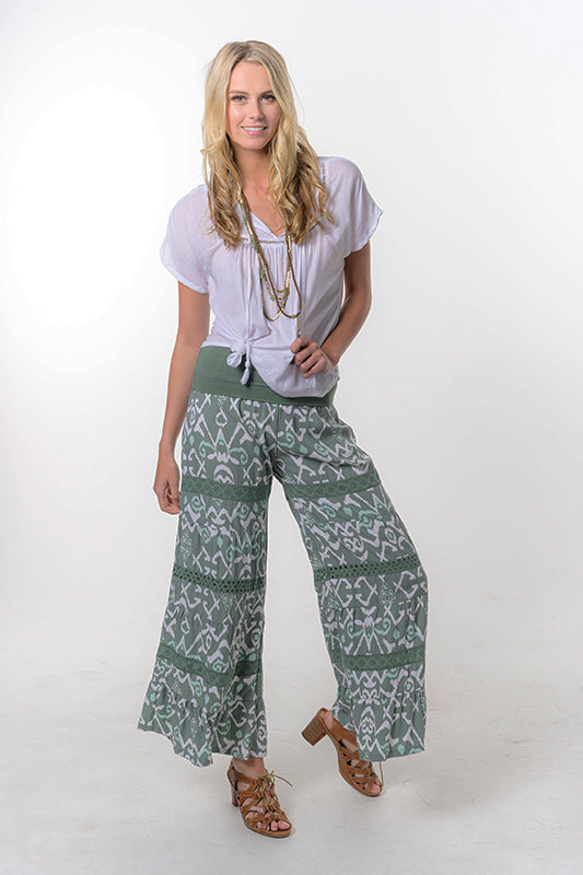 Green Wide Leg Pants