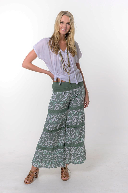 Green Wide Leg Pants