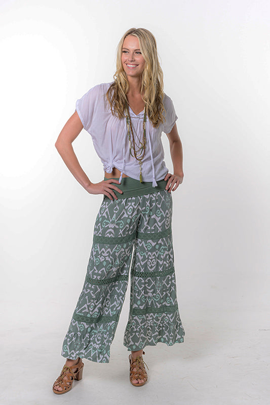 Green Wide Leg Pants