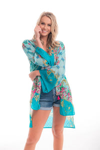 Silk beaded kimono jacket