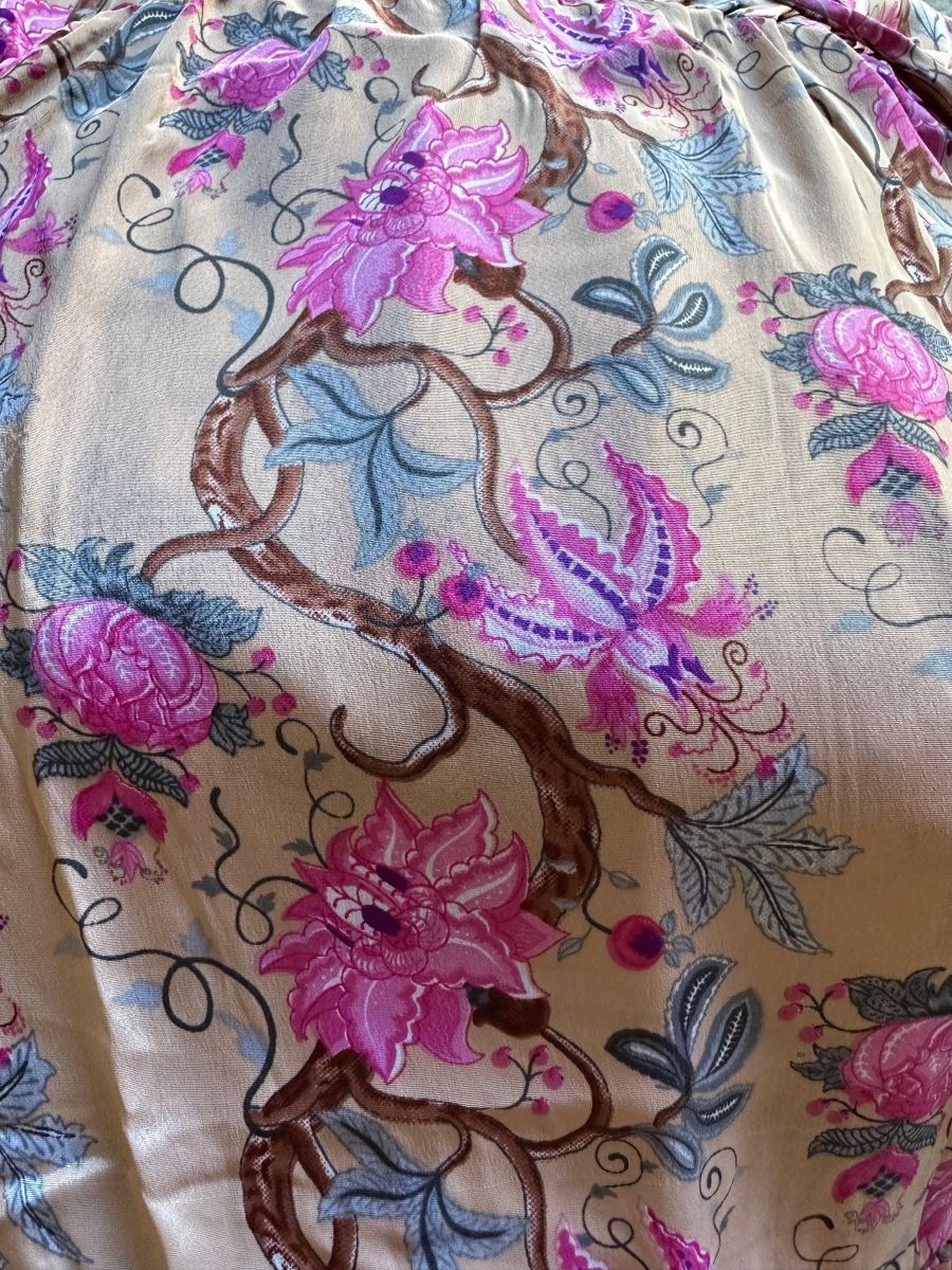 Brook Top in pink and gold silk blend, view 11