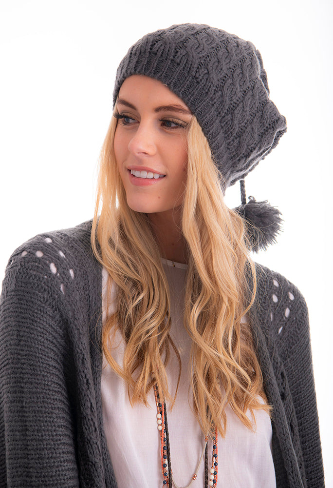 Pom Pom Hat Charcoal