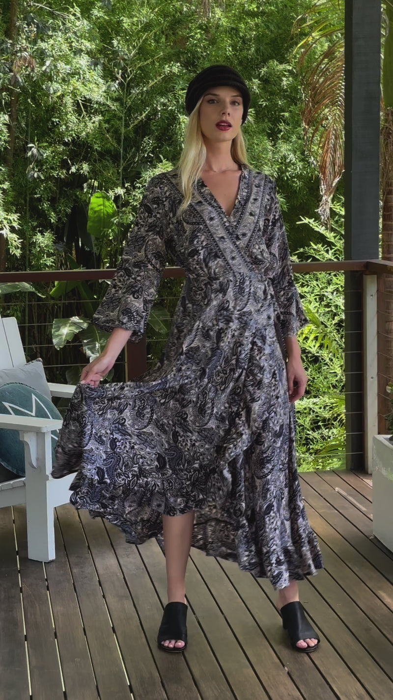 Maryka Long Sleeve Wrap Dress
