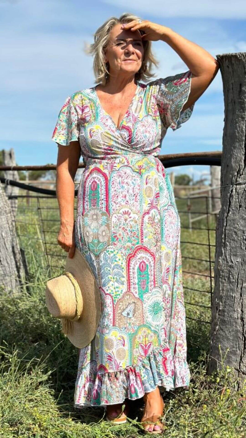 Bohemian style maxi Pria Wrap Dress