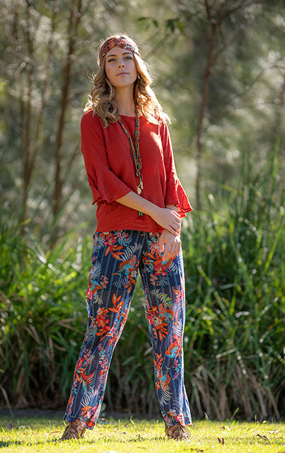 Floral Cotton Pants