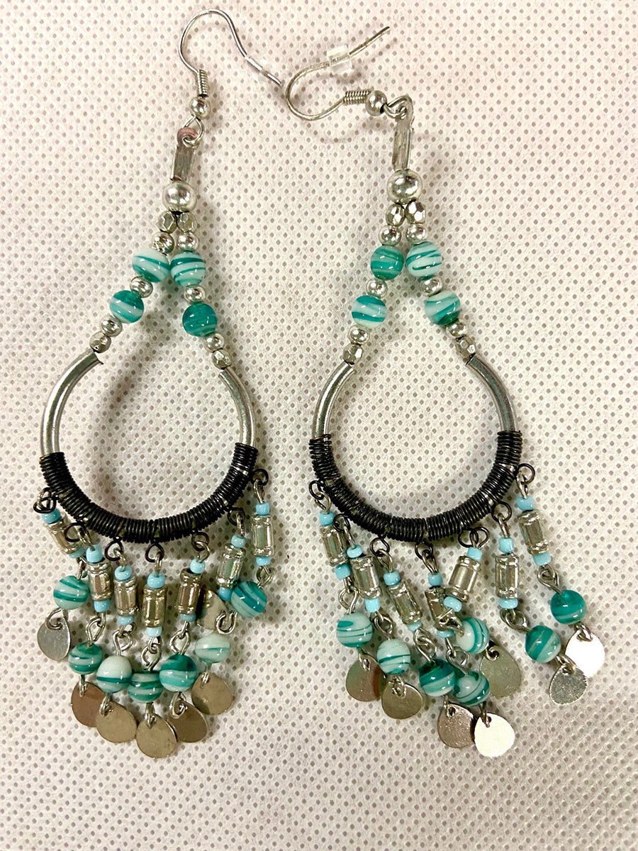 Aqua Boho Earrings