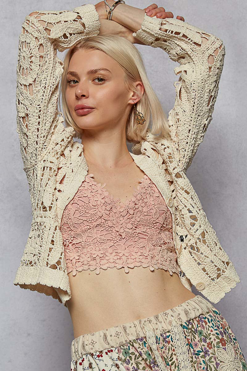 Lacey Cardigan -Cream -  SMC52