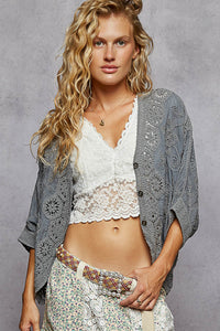 Crochet Bolero - SMC70 - Grey
