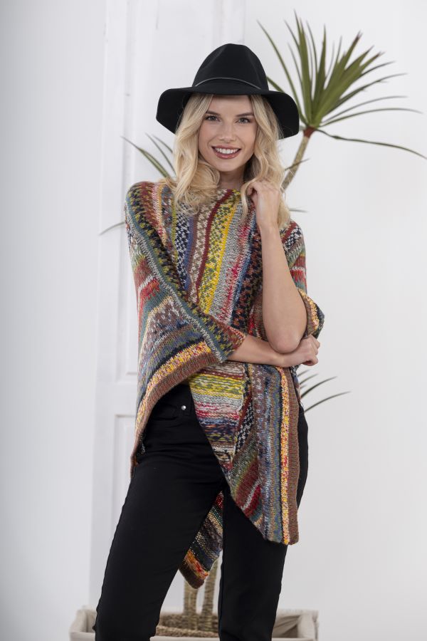 Stripe Poncho