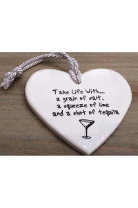 Take Life with a grain of salt - Ceramic Heart