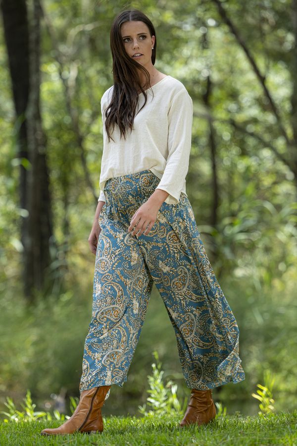 Teal Wide Leg Pants