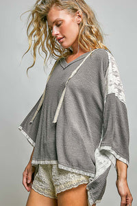 Relaxed Hoodie - UKT528B - Grey