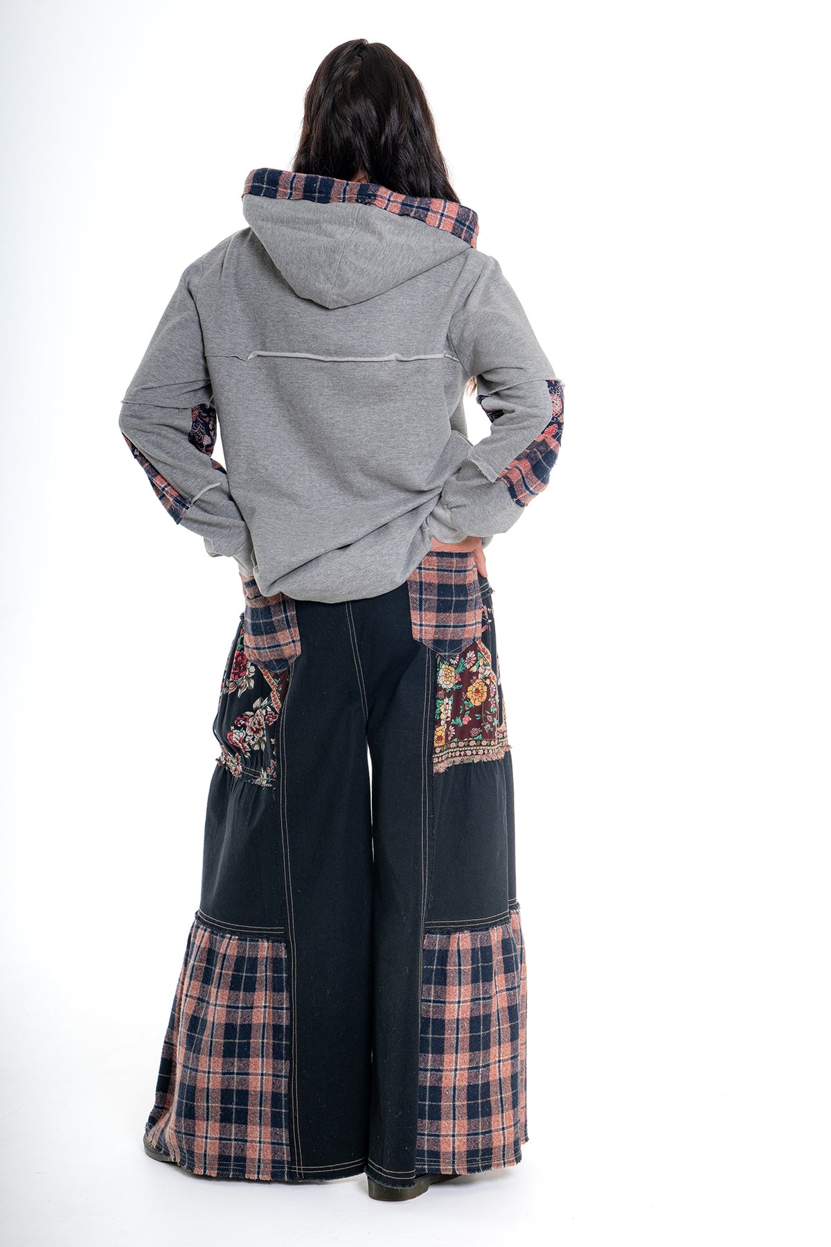 Maxi Flare Patchwork Jeans | Black CD-137 (agent samples - Small size)
