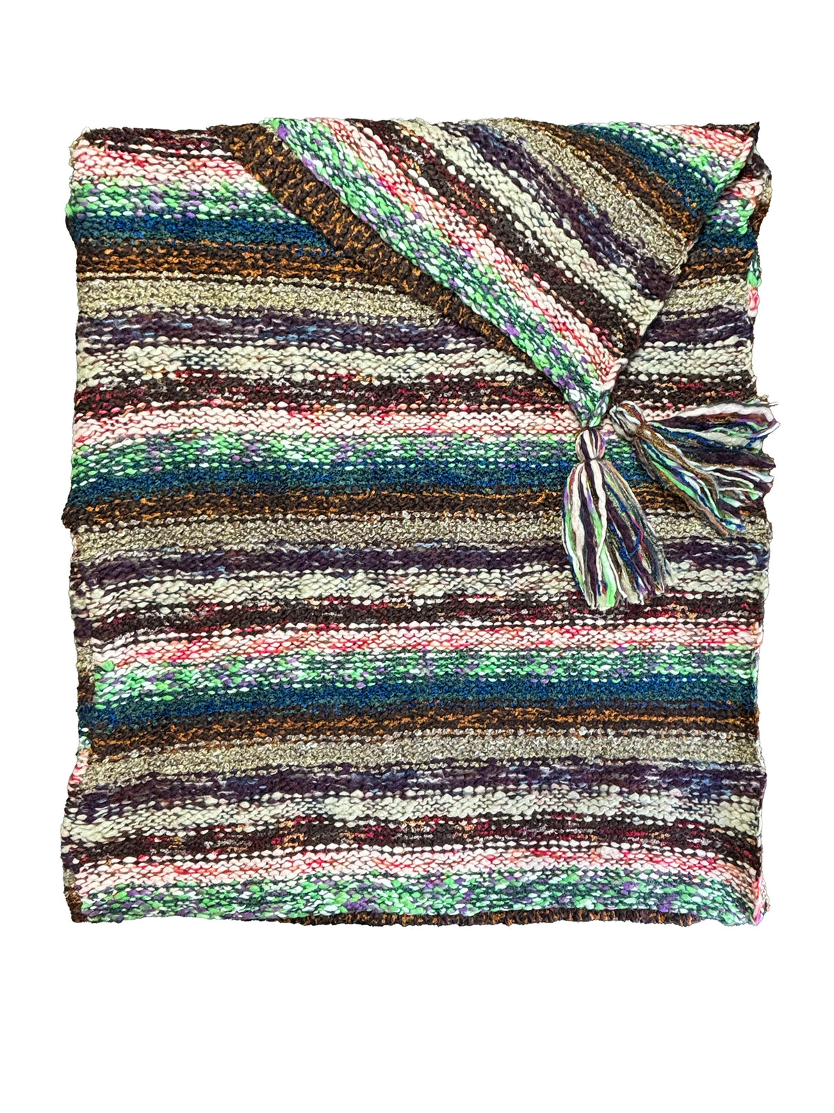 Nia Neon Turtleneck Poncho (Blue/Green)