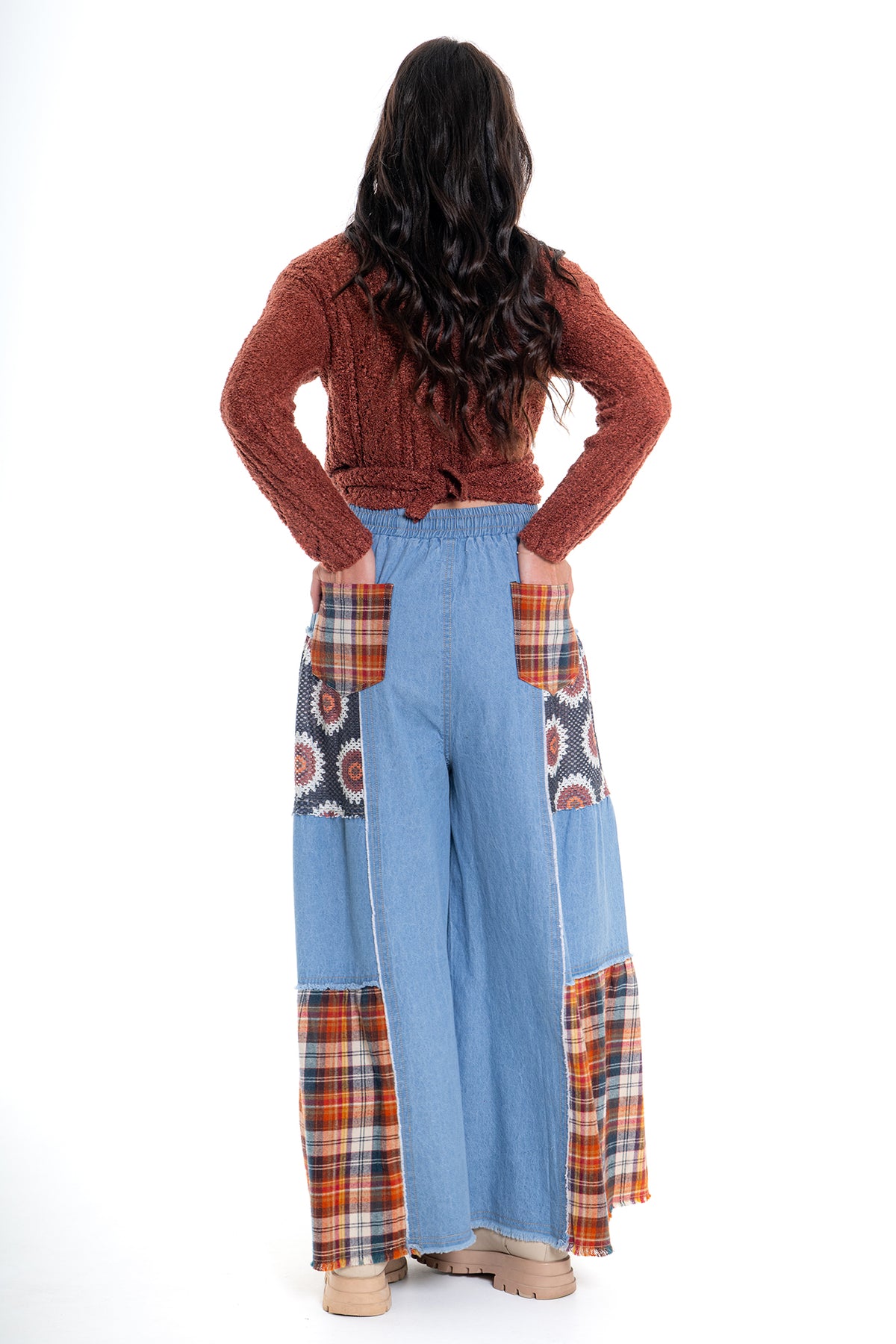 Maxi Flare Patchwork Jeans | Blue CD-137 (agent samples - Small size)