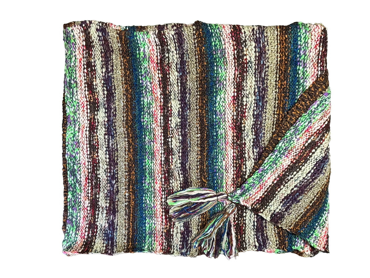 Nia Neon Turtleneck Poncho (Blue/Green)