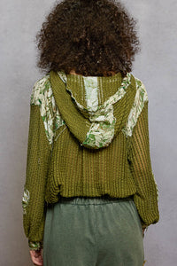 Olive Crochet Hoodie - UWT395