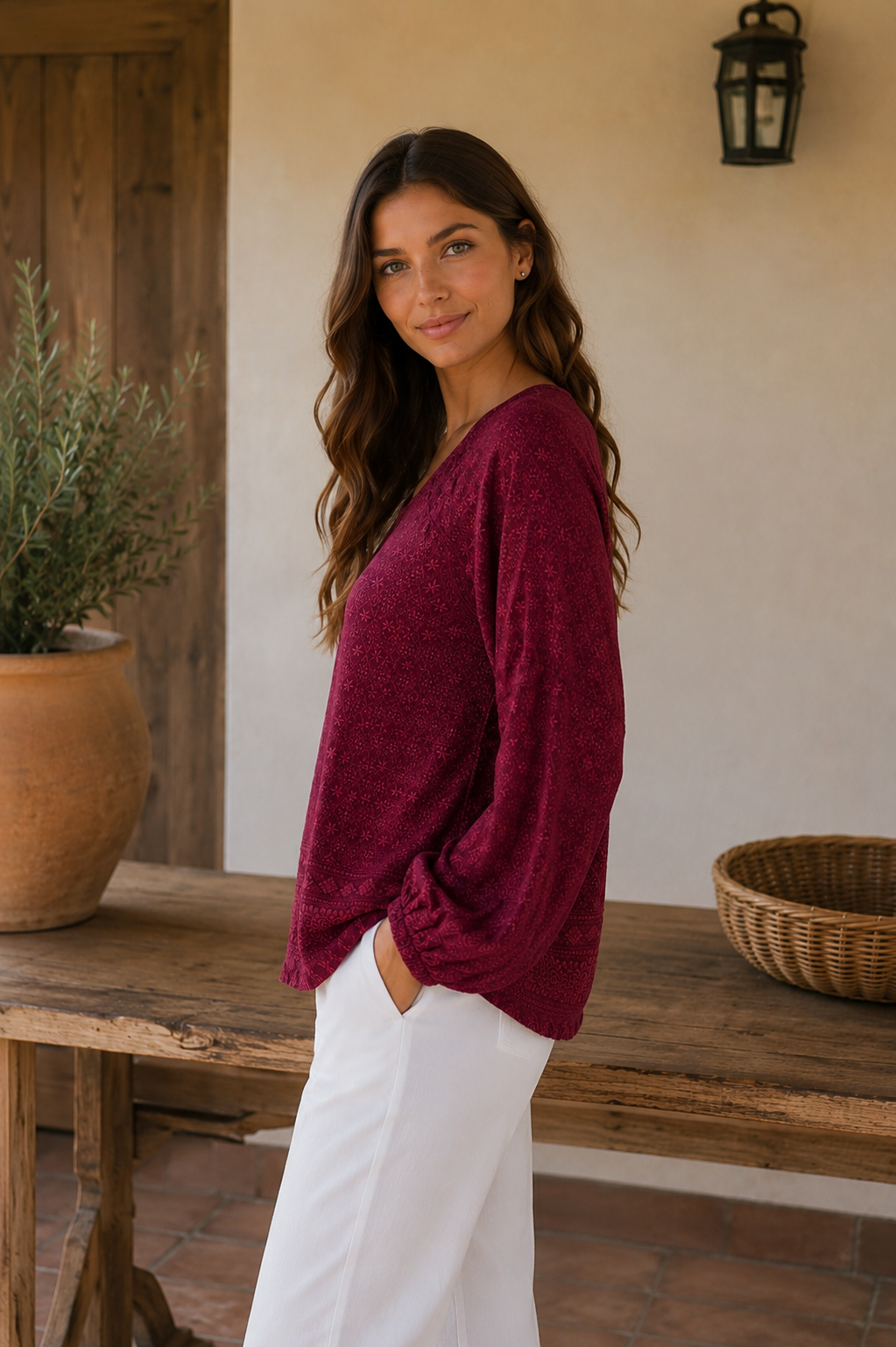 Folklore Top | Burgundy