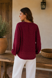 Folklore Top | Burgundy