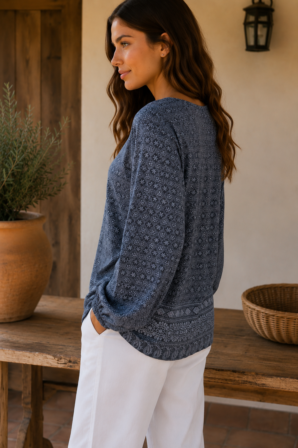 Folklore Top | Dusty Blue