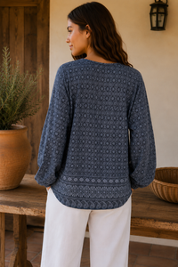 Folklore Top | Dusty Blue