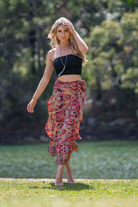 Burgundy Wrap Skirt