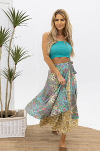 Wrap Skirt - Silk Blend - Blue (limited Edition)