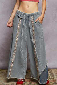 Stripe Loose Jeans - Blue - WP22